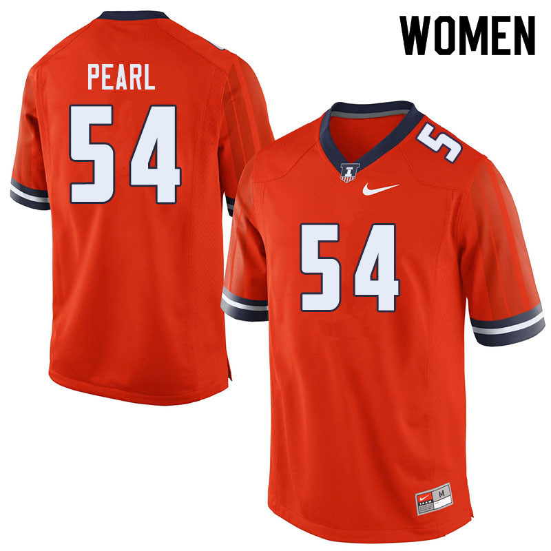 Women #54 Julian Pearl Illinois Fighting Illini College Football Jerseys Sale-Orange